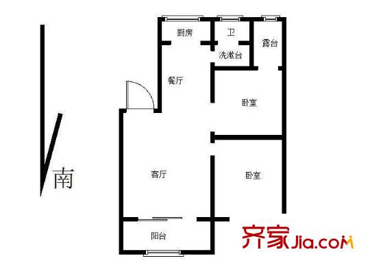 西苑新寓戶型圖 戶型圖 2室 2室2廳1衛(wèi)1廚
