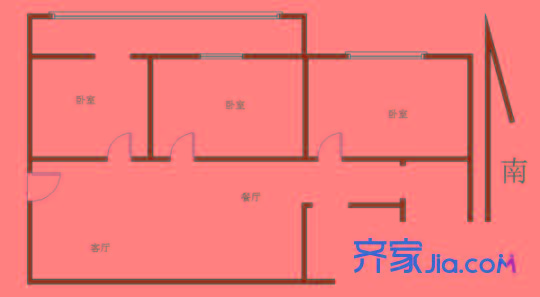 西苑新寓戶型圖戶型圖 3室 3室2廳1衛(wèi)1廚
