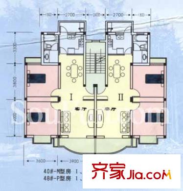 西苑新寓戶型圖 戶型圖 2室 2室2廳1衛(wèi)1廚