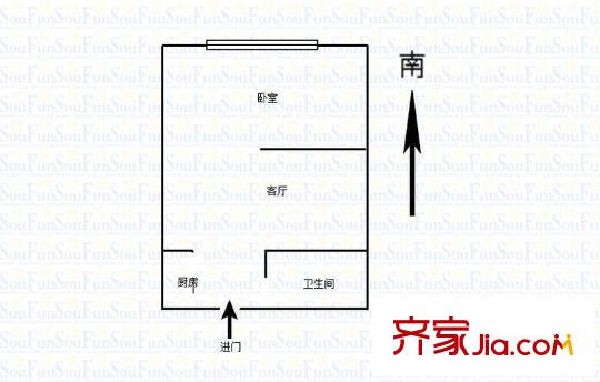 恒隆花園戶型圖戶型圖 1室 1室1廳1衛(wèi)1廚