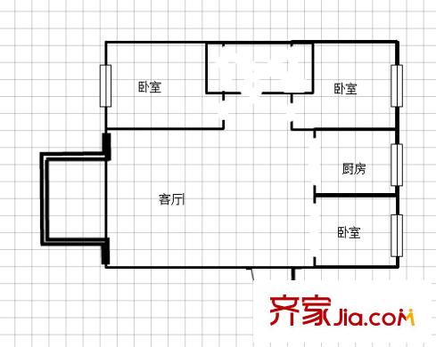 保利羅蘭香谷戶型圖戶型圖 3室 3室2廳1衛(wèi)1廚