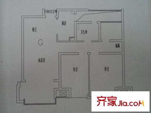 綠地新里紫峰公館戶型圖戶型圖 3室 3室2廳1衛(wèi)1廚