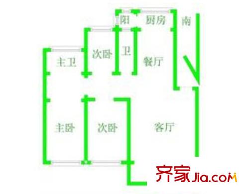 百家湖花園西花園戶型圖戶型圖 3室 3室2廳2衛(wèi)1廚