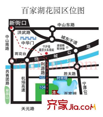 百家湖花園西花園交通圖