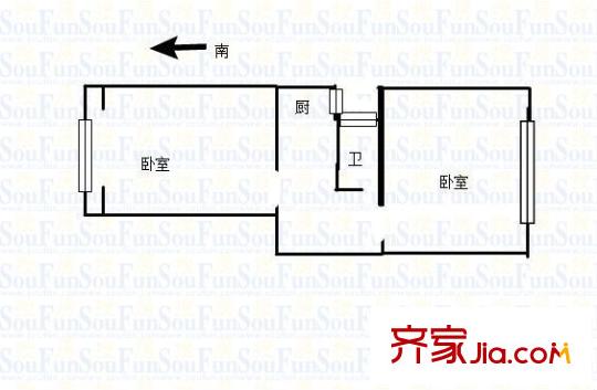 雙樂(lè)園戶型圖戶型圖2室 2室1廳1衛(wèi)1廚