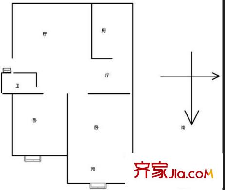 武夷水岸家園戶型圖 戶型圖 2室 2室1廳1衛(wèi)1廚