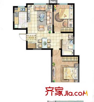 武夷水岸家園戶型圖戶型圖 2室 2室2廳1衛(wèi)1廚