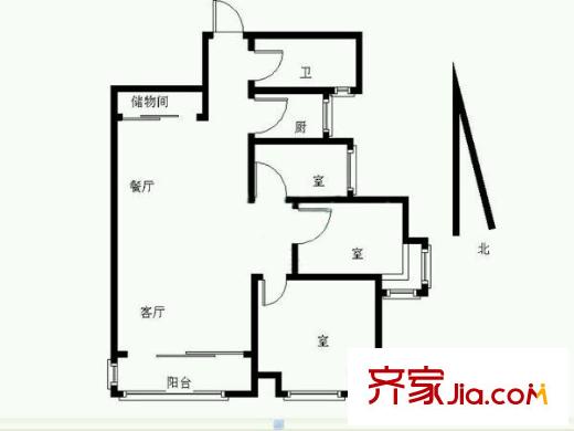 宋都美域戶型圖戶型圖 3室 3室2廳2衛(wèi)1廚