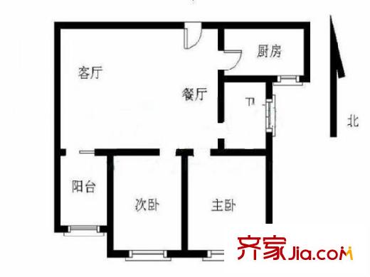 奧體新城青桐園戶型圖戶型圖 2室 2室2廳1衛(wèi)1廚