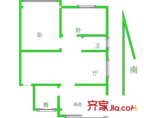 湖心花園戶型圖戶型圖 3室 3室2廳1衛(wèi)1廚