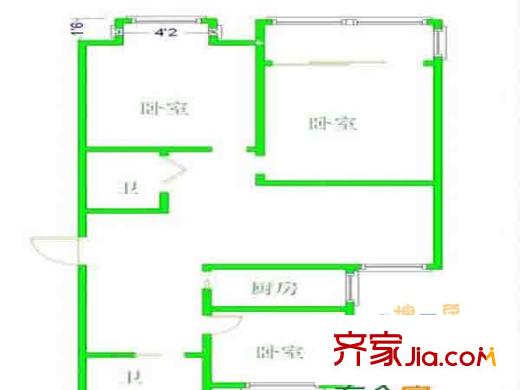 湖心花園戶型圖戶型圖 3室 3室1廳1衛(wèi)1廚