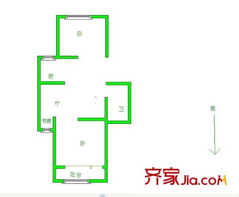 湖心花園戶型圖戶型圖 2室2廳1衛(wèi)1廚