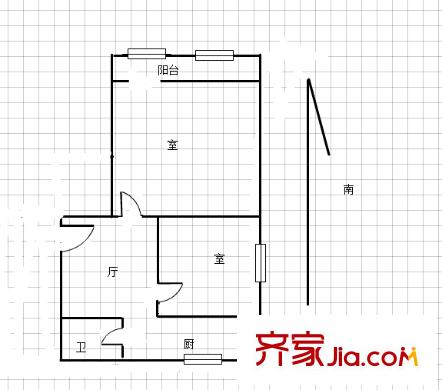 戴家巷小區(qū)戶型圖戶型圖 2室 2室1廳1衛(wèi)1廚