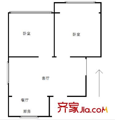 上海路戶型圖戶型圖 2室 2室2廳1衛(wèi)1廚