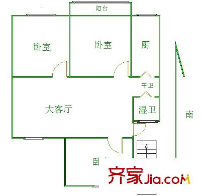 燕江園戶型圖 戶型圖 3室 3室1廳1衛(wèi)1廚