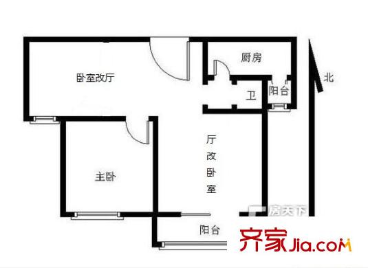 融僑中央花園戶型圖戶型圖 2室2廳1衛(wèi)1廚