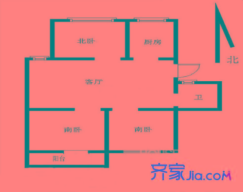 清河新寓二村戶(hù)型圖戶(hù)型圖 3室 3室2廳1衛(wèi)1廚
