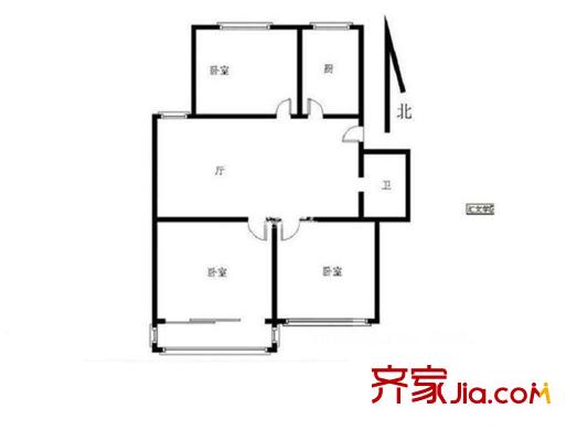清河新寓二村戶(hù)型圖戶(hù)型圖 3室 3室2廳1衛(wèi)1廚