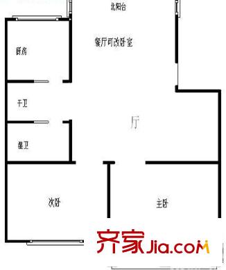 融僑中央花園戶型圖 戶型圖 2室 2室2廳1衛(wèi)