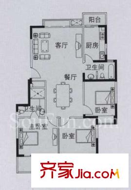 武夷商城戶型圖戶型圖3室 3室2廳2衛(wèi)1廚