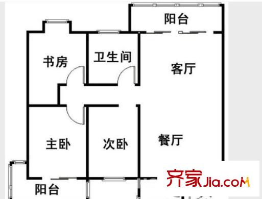 中海塞納麗舍戶型圖戶型圖 3室 3室2廳2衛(wèi)1廚