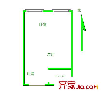 君臨國際戶型圖戶型圖 1室 1室1廳1衛(wèi)1廚