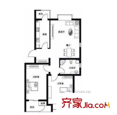 尚東花園戶型圖戶型圖 2室 2室2廳1衛(wèi)1廚