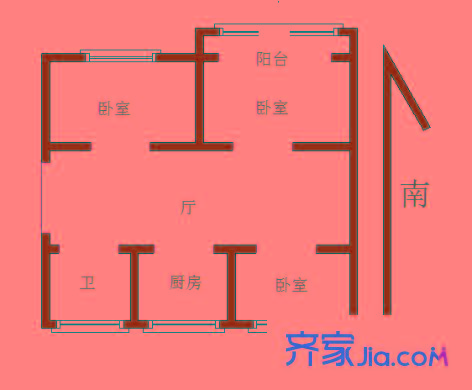 西橋戶型圖戶型圖 3室 3室1廳1衛(wèi)