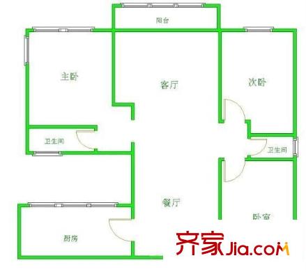 盧龍山莊戶型圖戶型圖 3室 3室2廳2衛(wèi)1廚