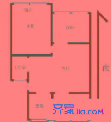 西橋戶型圖戶型圖 3室 3室1廳1衛(wèi)1廚