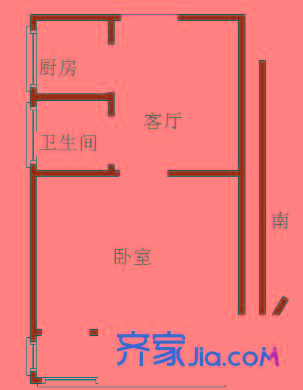 西橋戶型圖戶型圖 1室 1室1廳1衛(wèi)1廚