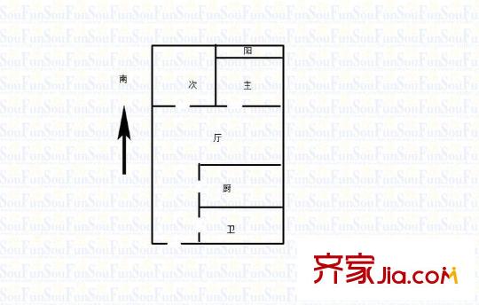 西橋戶型圖戶型圖 2室 2室1廳1衛(wèi)1廚