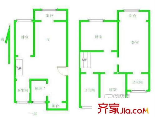 恒安嘉園戶型圖戶型圖  4室 4室2廳3衛(wèi)1廚