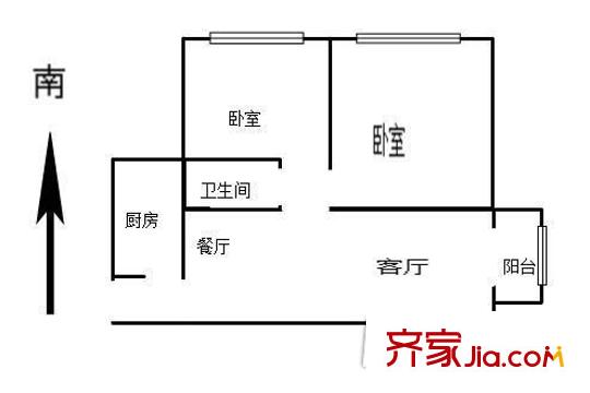 泰盈陽光之旅戶型圖戶型圖2室 2室1廳1衛(wèi)1廚