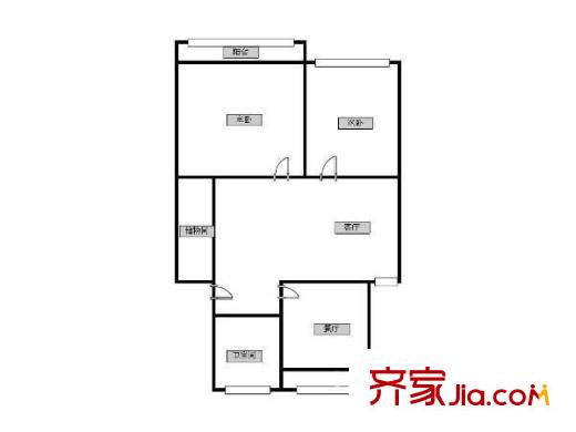 郵政世紀(jì)花園戶型圖 戶型圖 2室 2室1廳1衛(wèi)