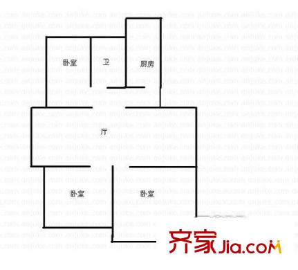 郵政世紀(jì)花園戶型圖戶型圖 3室 3室1廳1衛(wèi)1廚