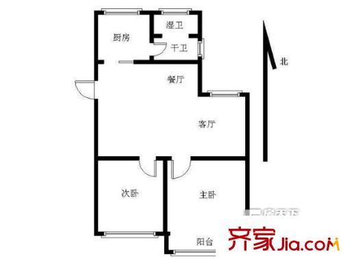 郵政世紀(jì)花園戶型圖戶型圖 2室 2室2廳1衛(wèi)1廚