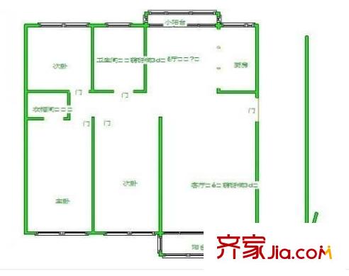 歐陸經(jīng)典花園戶型圖戶型圖 3室 3室2廳1衛(wèi)1廚