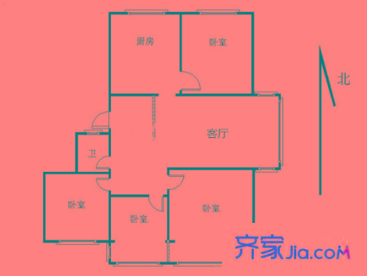 金川雅苑戶型圖戶型圖 4室 4室1廳2衛(wèi)1廚