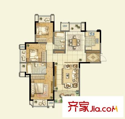 保利香檳國際戶型圖戶型圖 3室  3室2廳2衛(wèi)1廚