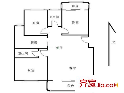匯賢居戶型圖戶型圖 3室 3室2廳2衛(wèi)1廚