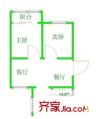 旭日華庭戶型圖戶型圖 2室 2室2廳1衛(wèi)1廚