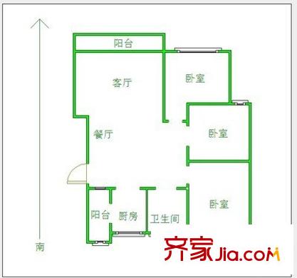 旭日華庭戶型圖戶型圖 3室 3室2廳1衛(wèi)1廚