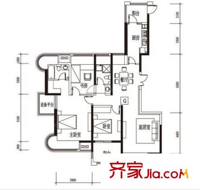 蘇寧睿城戶型圖戶型圖 2室 2室1廳2衛(wèi)1廚
