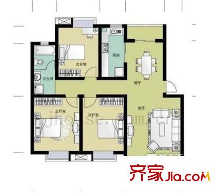 幸福美地戶(hù)型圖戶(hù)型圖 3室 3室2廳2衛(wèi)1廚