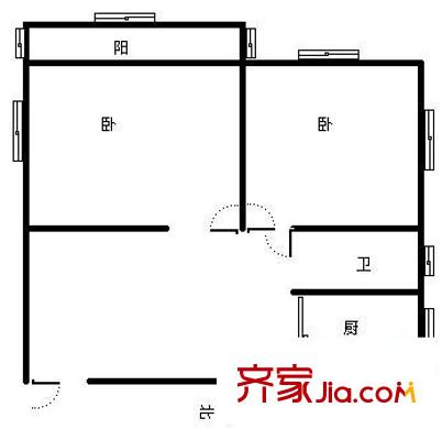 南磚新村戶型圖戶型圖  2室 2室1廳1衛(wèi)1廚
