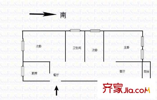 金陵尚府戶型圖戶型圖 3室 3室2廳2衛(wèi)1廚