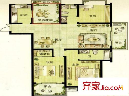 上城風(fēng)景戶(hù)型圖標(biāo)準(zhǔn)層J戶(hù)型 