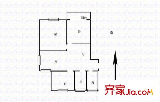 上城風(fēng)景戶(hù)型圖戶(hù)型圖 3室 3室2廳1衛(wèi)