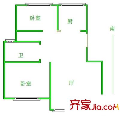 金域中央街區(qū)戶型圖戶型圖 2室 2室2廳1衛(wèi)1廚